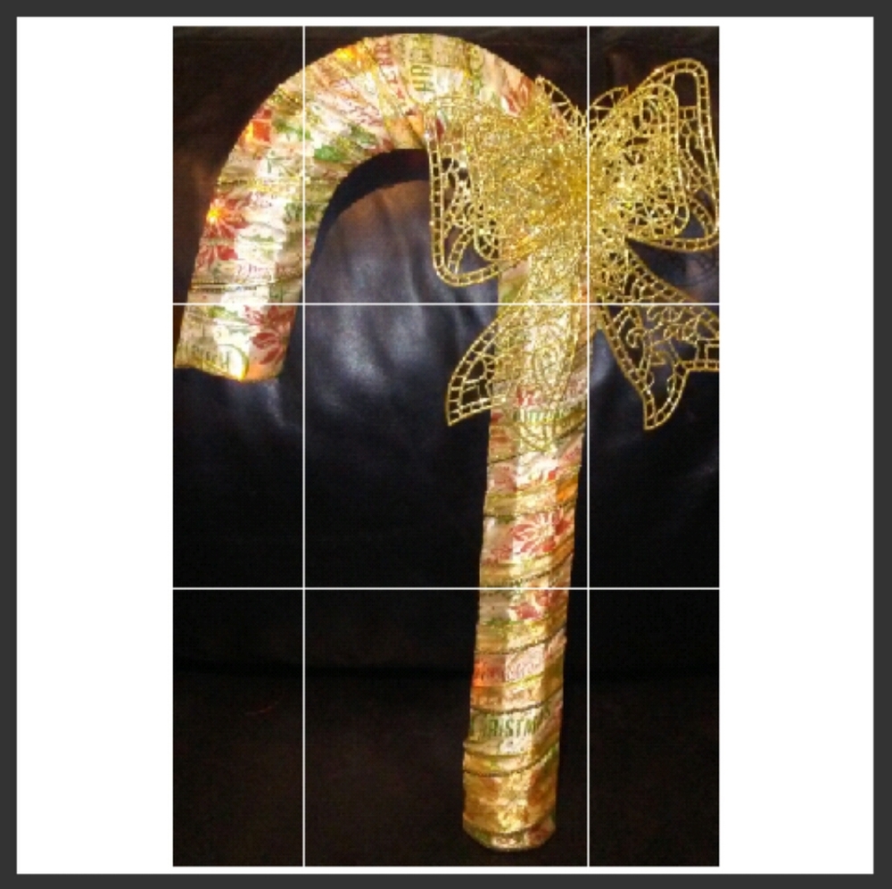 2 foot Golden Candy Cane